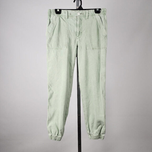 American Eagle Soft Green Denim Joggers Size 8 - Picture 1 of 9
